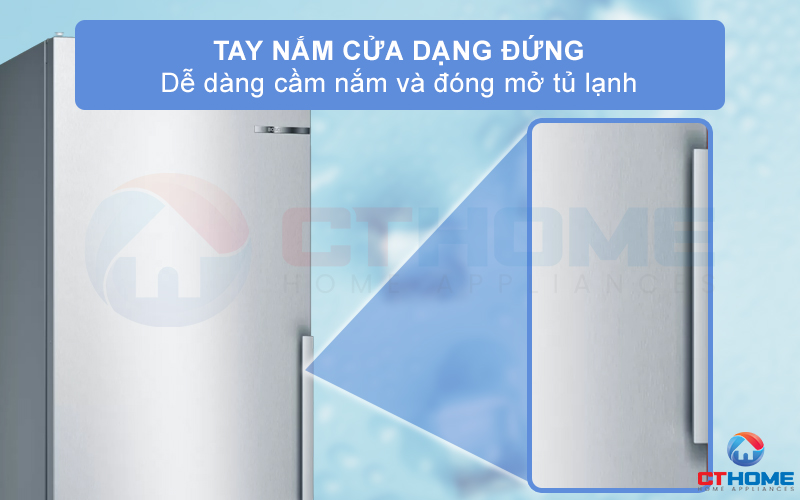 Tủ lạnh Bosch trang bị tay nắm cửa bằng nhôm