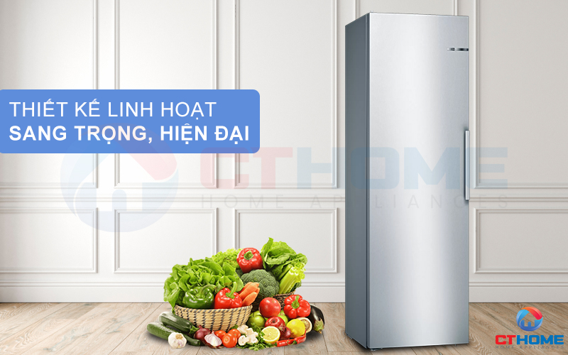 Thiết kế hiện đại, sang trọng với gam màu xám inox bền bỉ vững chãi