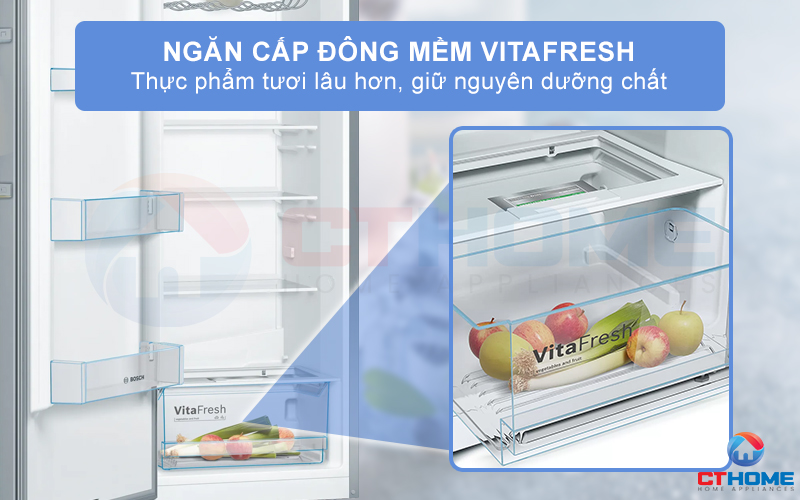 Giữ thực phẩm tươi lâu dài với ngăn cấp đông mềm VitaFresh