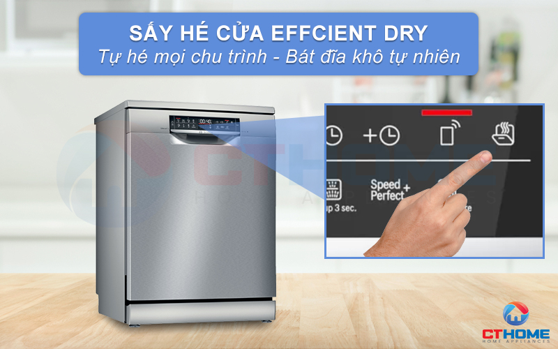 Tính năng Efficient Dry sấy khô hiệu quả kết hợp hé cửa