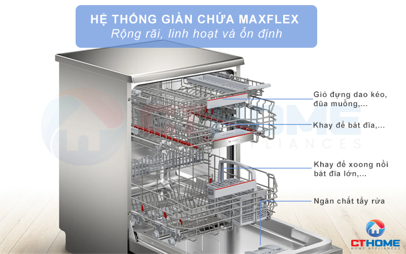 Hệ thống giỏ MaxFlex rộng rãi