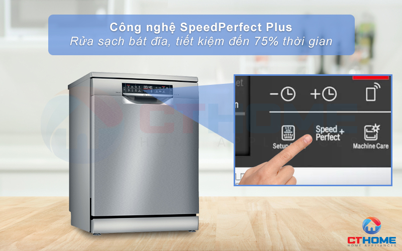 Tiết kiệm đến 75% thời gian rửa với tính năng SpeedPerfect Plus