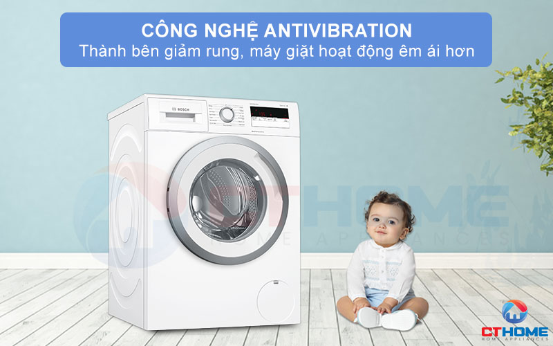 Công nghệ AntiVibration giúp giảm độ ồn hai bên thành máy