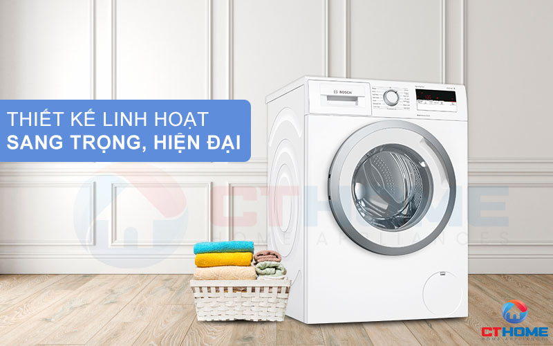 Máy giặt Bosch WAN28108GB được thiết kế độc lập linh hoạt, kiểu dáng hiện đại và sang trọng