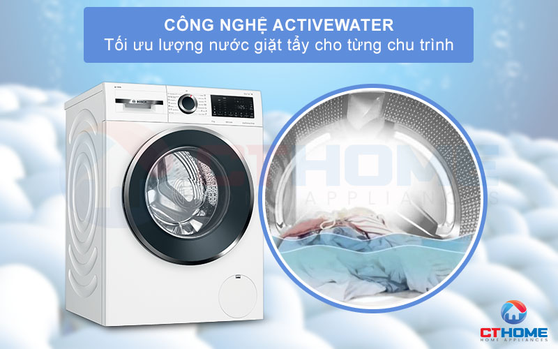 Công nghệ ActiveWater tối ưu lượng nước giặt cho mỗi chu trình