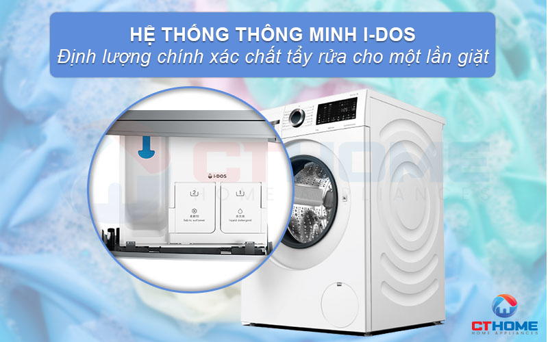 Hệ thống thông minh i-DOS giúp định lượng chính xác chất tẩy rửa.