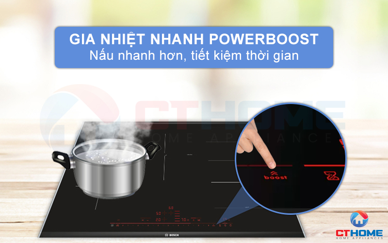 Tăng công suất cho vùng nấu lên tới 35%