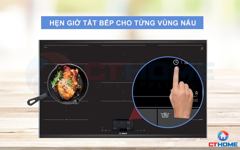 Người dùng có thể hẹn số giờ mà bếp tự động tắt,