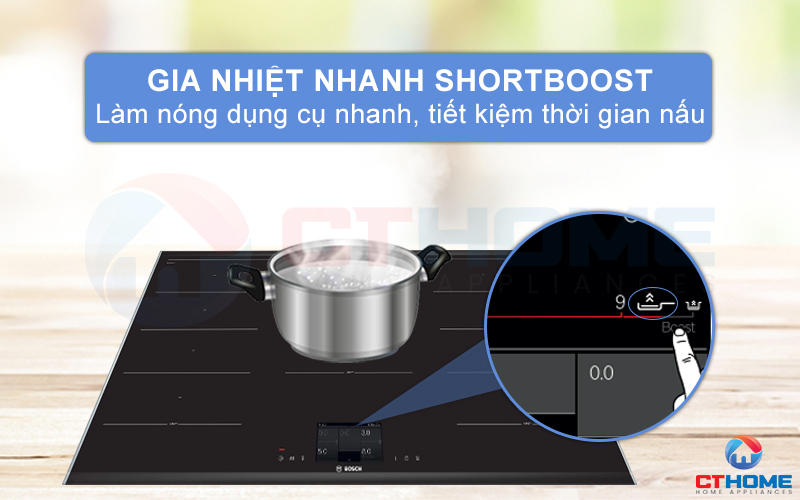 Làm nóng chảo nhanh chóng với tính năng ShortBoost 