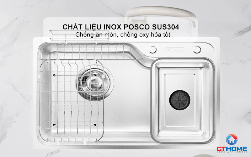 CHẬU RỬA BÁT KONOX TARI 8050SM BỀ MẶT MỊN PHONG CÁCH NHẬT 2