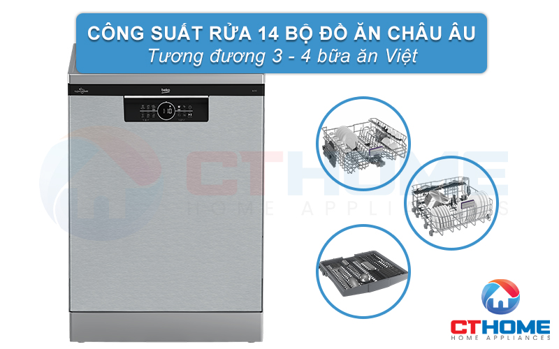 MÁY RỬA CHÉN ĐỘC LẬP BEKO BDFN26431X 14 BỘ SẤY HÉ CỬA 2
