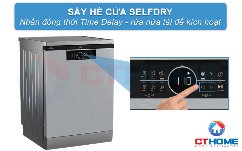 MÁY RỬA CHÉN ĐỘC LẬP BEKO BDFN26431X 14 BỘ SẤY HÉ CỬA 6