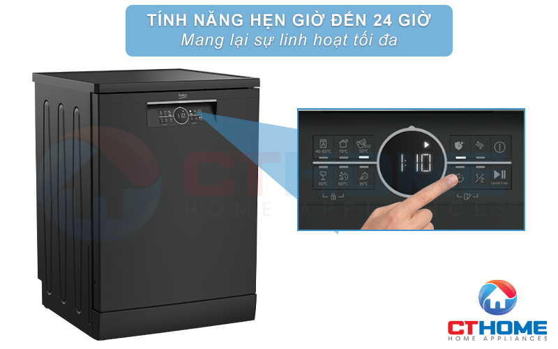 MÁY RỬA CHÉN ĐỘC LẬP BEKO BDFN26430A MÀU ĐEN 14 BỘ SẤY HÉ CỬA 7