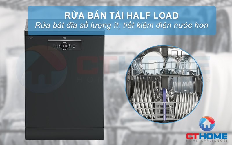 MÁY RỬA CHÉN ĐỘC LẬP BEKO BDFN26430A MÀU ĐEN 14 BỘ SẤY HÉ CỬA 8