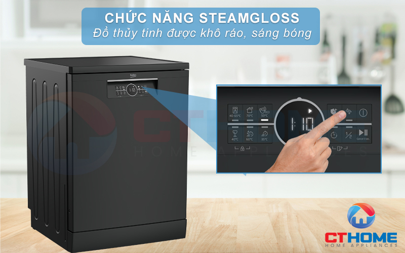 MÁY RỬA CHÉN ĐỘC LẬP BEKO BDFN26430A MÀU ĐEN 14 BỘ SẤY HÉ CỬA 5