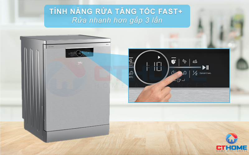 MÁY RỬA CHÉN ĐỘC LẬP BEKO BDFN36530XC 15 BỘ SẤY HÉ CỬA 9