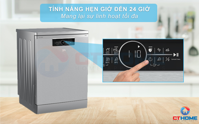 MÁY RỬA CHÉN ĐỘC LẬP BEKO BDFN36530XC 15 BỘ SẤY HÉ CỬA 8