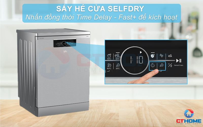 MÁY RỬA CHÉN ĐỘC LẬP BEKO BDFN36530XC 15 BỘ SẤY HÉ CỬA 7