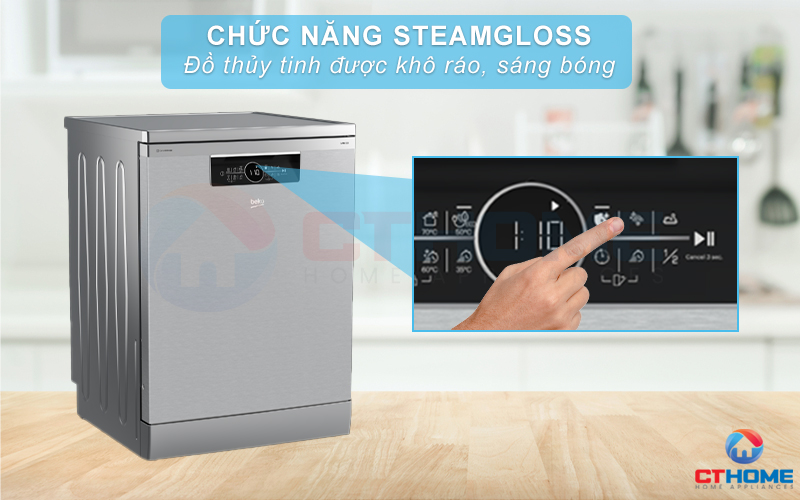 MÁY RỬA CHÉN ĐỘC LẬP BEKO BDFN36530XC 15 BỘ SẤY HÉ CỬA 5