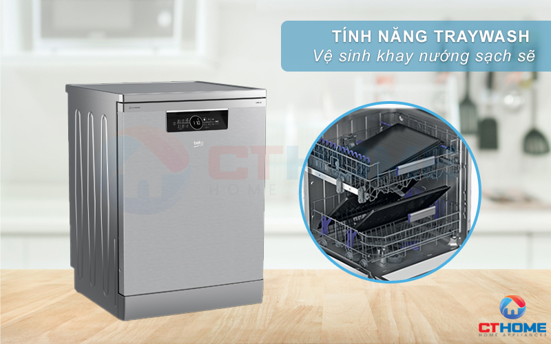 MÁY RỬA CHÉN ĐỘC LẬP BEKO BDFN36530XC 15 BỘ SẤY HÉ CỬA 6