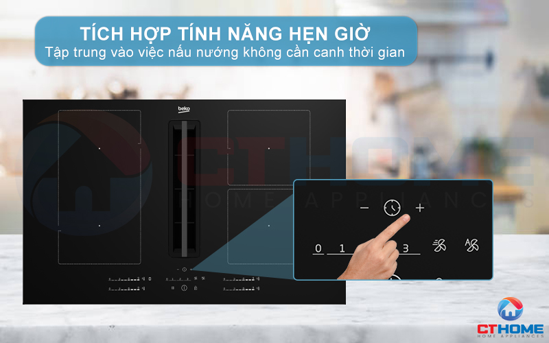 BẾP TỪ 4 VÙNG NẤU LINH HOẠT BEKO  HIXI 84700 UF TÍCH HỢP MÁY HÚT MÙI ÂM HIXI84700UF 11