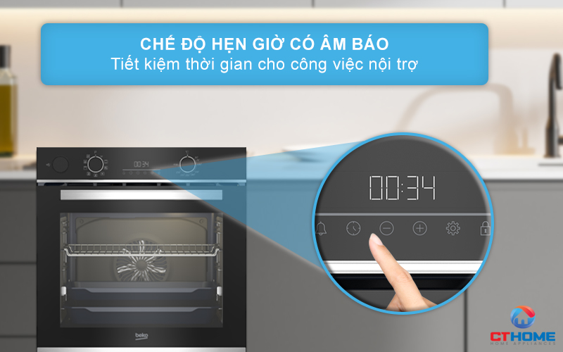 LÒ NƯỚNG TÍCH HỢP HƠI NƯỚC BEKO BBIS13300XMSE 72 LÍT NGANG 60CM 10