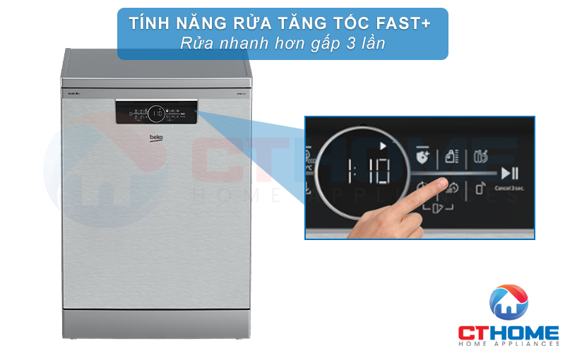 MÁY RỬA BÁT ĐỘC LẬP BEKO BDFN36641XA 16 BỘ SẤY HÉ CỬA 9