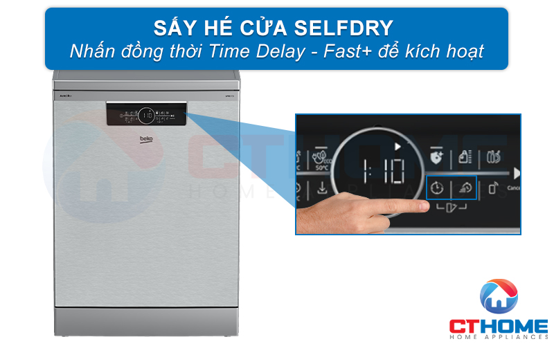 MÁY RỬA BÁT ĐỘC LẬP BEKO BDFN36641XA 16 BỘ SẤY HÉ CỬA 7