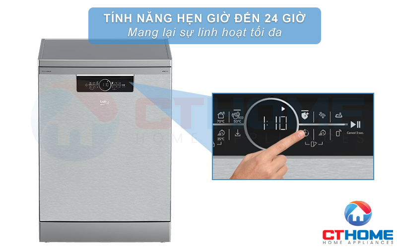 MÁY RỬA CHÉN ĐỘC LẬP BEKO BDFN36650XC 16 BỘ 8