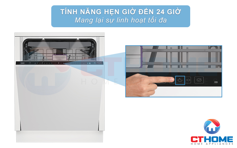 MÁY RỬA BÁT ÂM TỦ BEKO BDIN386E4AD - 16 BỘ 8