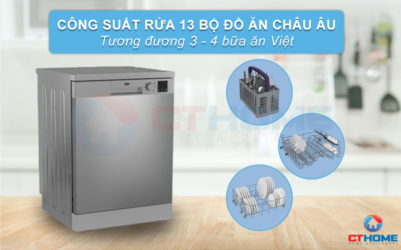 MÁY RỬA BÁT ĐỘC LẬP BEKO DVN05320X 13 BỘ 2