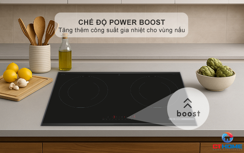 Nấu nướng nhanh chóng với chức năng gia nhiệt nhanh Power Boost