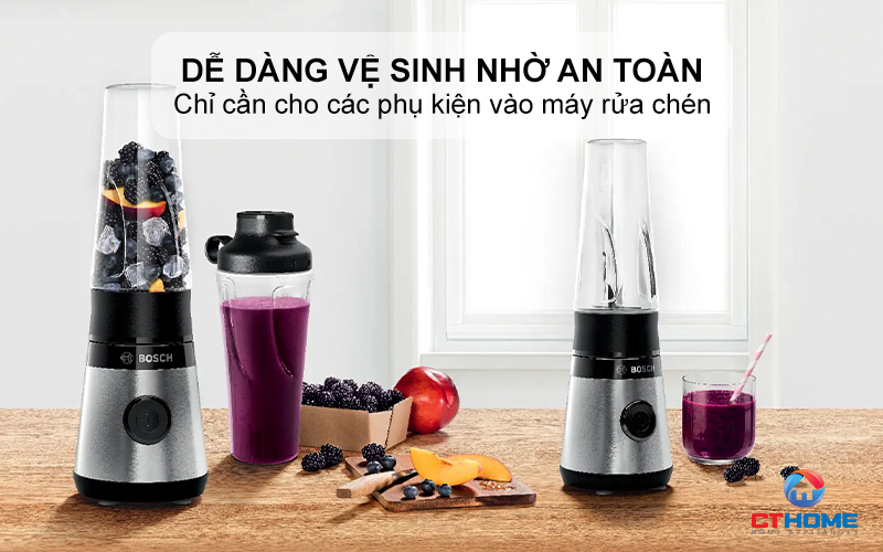 MÁY XAY SINH TỐ MINI BOSCH MMB2111M VITAPOWER SERIE 2 450W THÉP KHÔNG GỈ  mmb2111m 7
