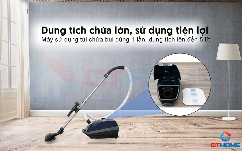 Dung tích chứa bụi lớn lên đến 5 lít