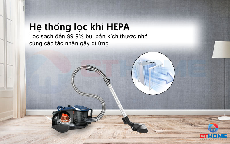 Hệ thống lọc khí HEPA loại bỏ các tác nhân gây dị ứng