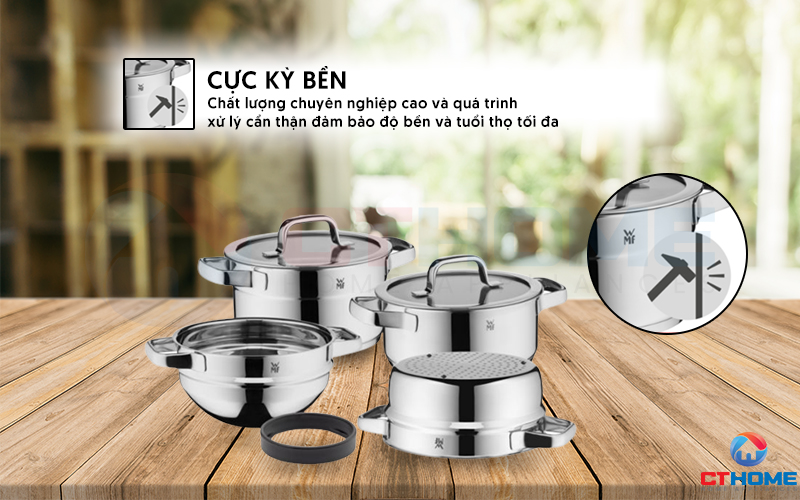 Chất liệu thép không gỉ Cromargan® cao cấp độ bền vượt trội