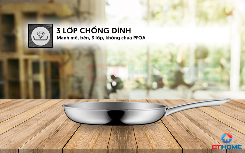 Bảo vệ chảo mạnh mẽ với lớp chống dính PermaDur 3 lớp