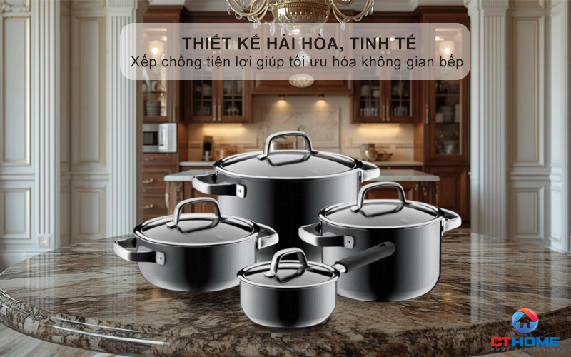 Thiết kế hài hòa, tinh tế - Xếp chồng tiện lợi giúp tối ưu hóa không gian bếp 