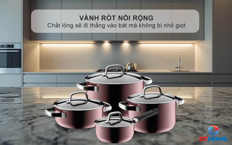Vành rót nồi rộng- Chất lỏng không bị nhỏ giọt