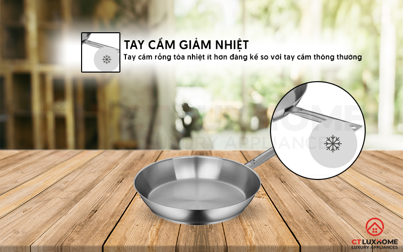 CHẢO RÁN WMF GOURMET PLUS 28CM 0728286031 THÉP KHÔNG GỈ 2