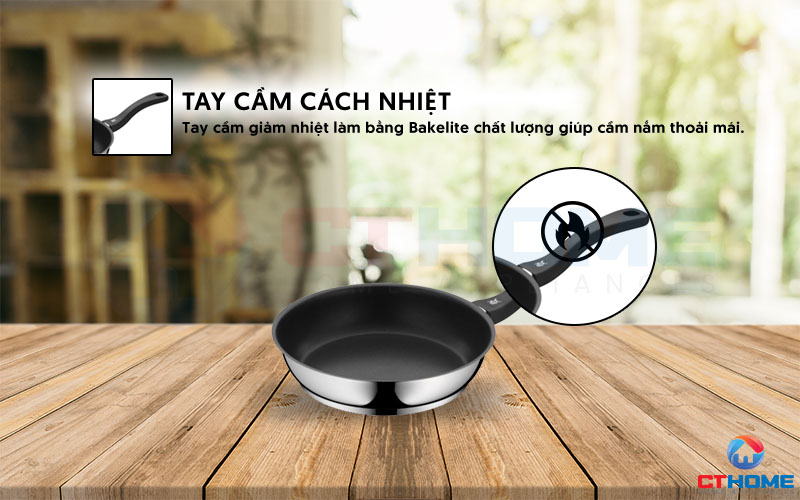 Tay cầm dài tiện dụng, dễ dàng cầm nắm và cách nhiệt tốt