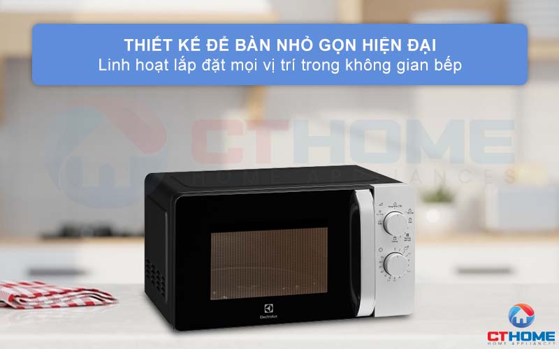 Lò vi sóng có nướng Electrolux EMG20K38GB được thiết kế để bàn tiện lợi.