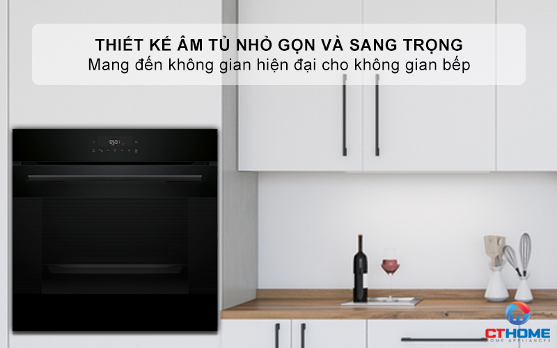 Thiết kế âm tủ sang trọng và hiện đại, tạo sự thẩm mỹ cho không gian bếp