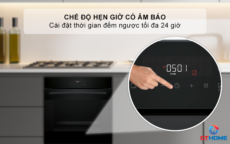 Chế độ hẹn giờ có âm báo với thời gian hẹn tối đa 24 giờ
