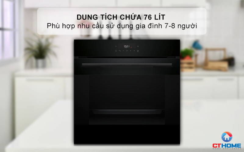 Dung tích nướng 76 lít phù hợp sử dụng cho gia đình đông người