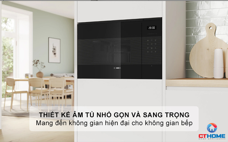 Thiết kế âm tủ nhỏ gọn và sang trọng, tạo sự thẩm mỹ cho không gian bếp