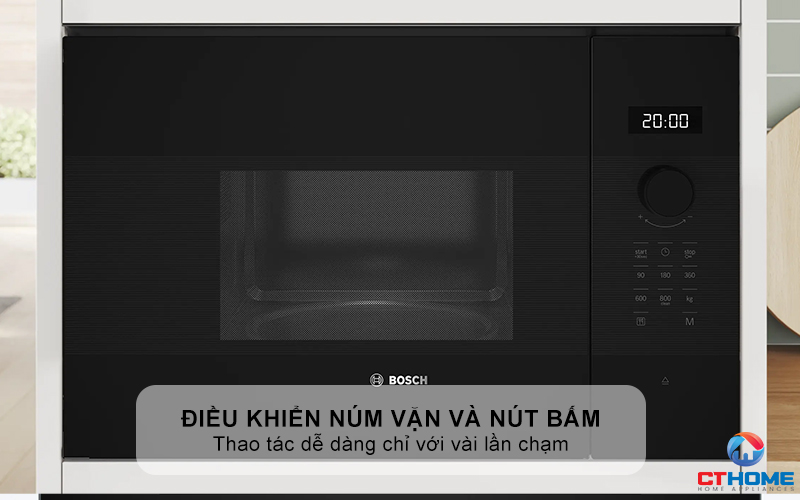 Điều khiển núm vặn cơ học kết hợp với phím bấm điện tử, dễ sử dụng