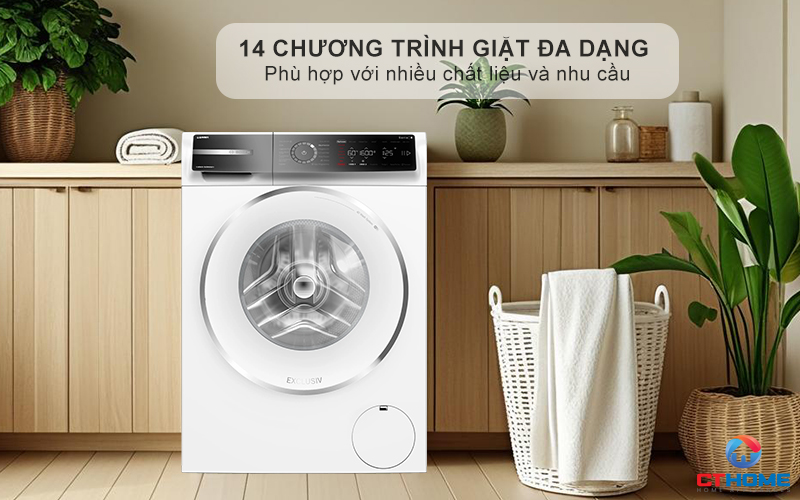 14 chương trình giặt đa dạng, chăm sóc từng loại vải 
