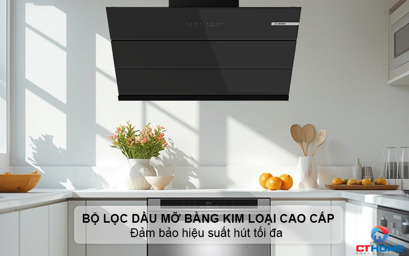 Công suất hút tối đa mạnh mẽ đảm bảo không gian bếp trong sạch, thoáng đãng