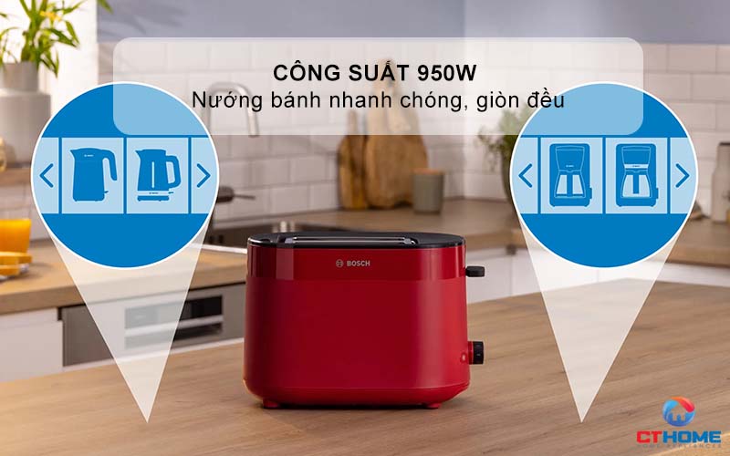 MÁY NƯỚNG BÁNH MÌ BOSCH TAT2M124 950W 2